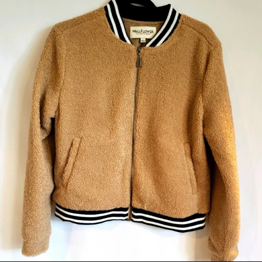 Wallflower Tan Bomber fleece jacket - Picture 4 of 4